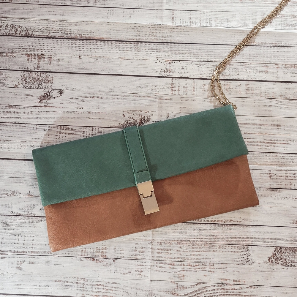 Urban Expressions clutch flap green/brown